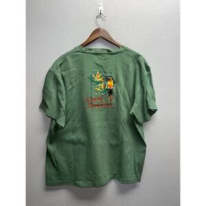 Princess Cruises Parrot Shirt South America Bird Embroidery Green Tee 2XL XXL